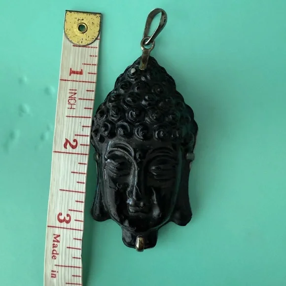 Black Buddha Pendant Necklace - Picture 4 of 6